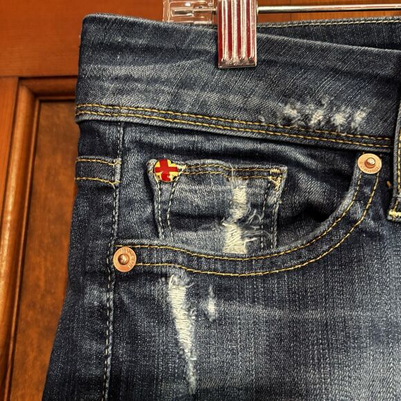 Hudson Ginny Crop Straight Cuff Denim Jeans Women's Size 29 Festival Casual - Picture 4 of 13